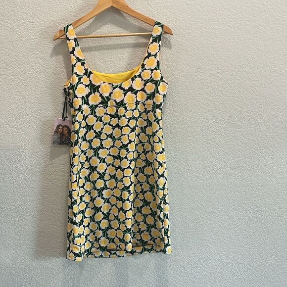 NEW Diane Von Furstenberg x Target 90's Shift Yellow Poppy Mini Dress Size 6 - Picture 7 of 9